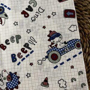 Loneta Dibujos Infantiles en Azul