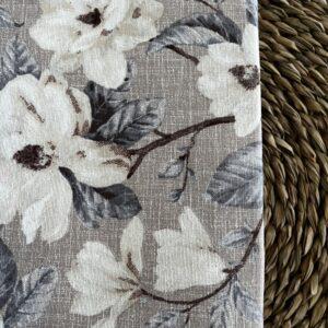 Loneta Flor de Almedro Gris y Azul