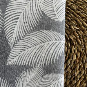 Loneta Plumas Blancas sobre fondo Gris