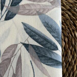 Loneta Hoja Ecualipto Azul y Gris