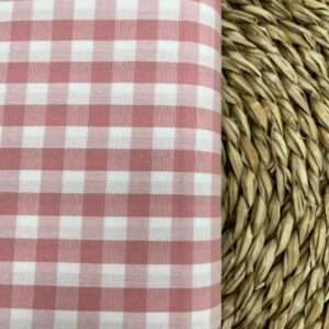 Popelín Cuadro Rosa Palo