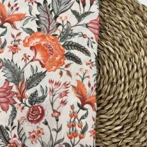 Loneta con Flor Coral